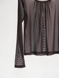 HIROKO KOSHINO LACE BROWN TRUNK LS T-SHIRT