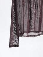 HIROKO KOSHINO LACE BROWN TRUNK LS T-SHIRT