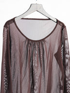 HIROKO KOSHINO LACE BROWN TRUNK LS T-SHIRT