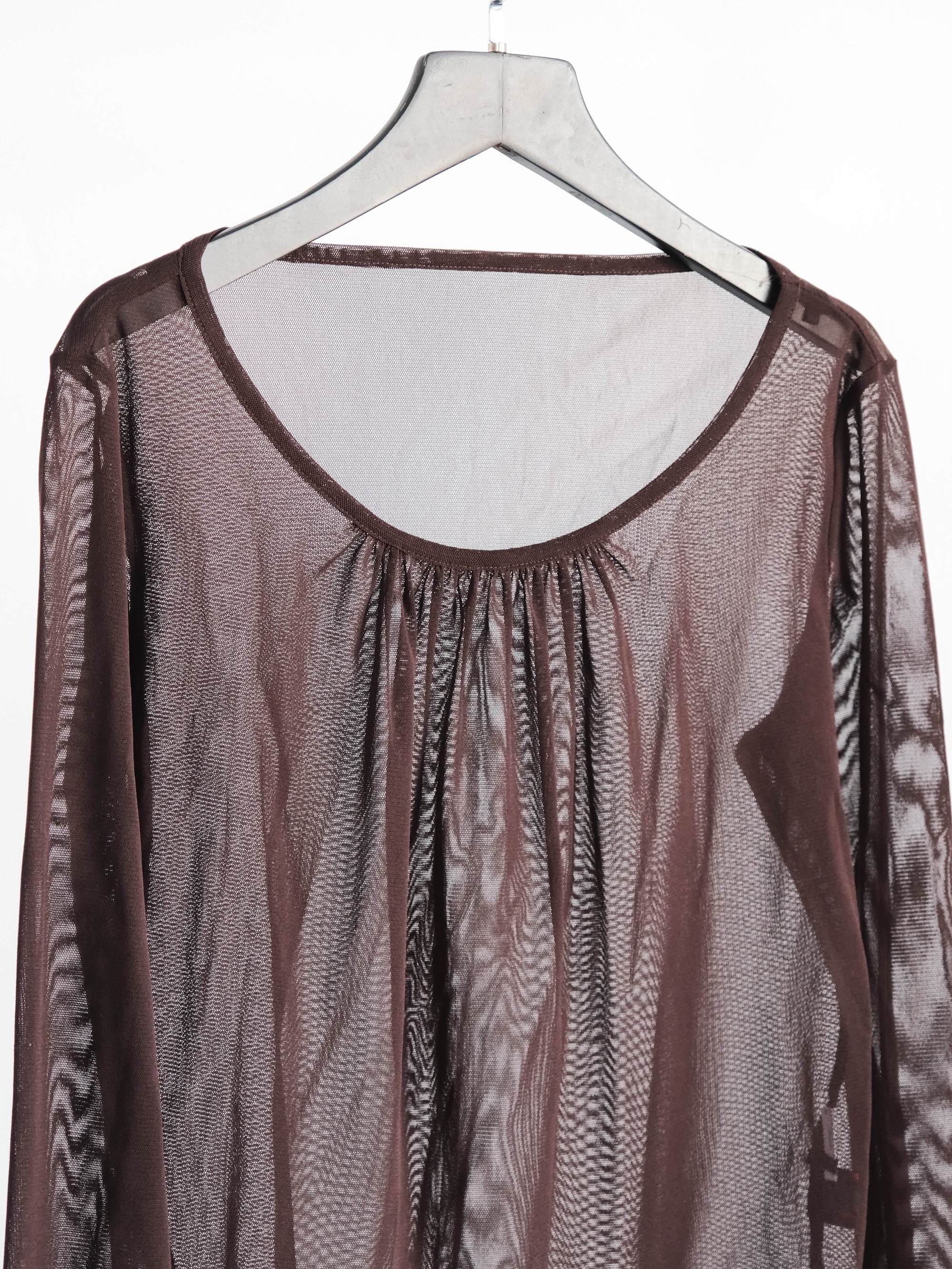 HIROKO KOSHINO LACE BROWN TRUNK LS T-SHIRT