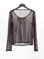 HIROKO KOSHINO LACE BROWN TRUNK LS T-SHIRT