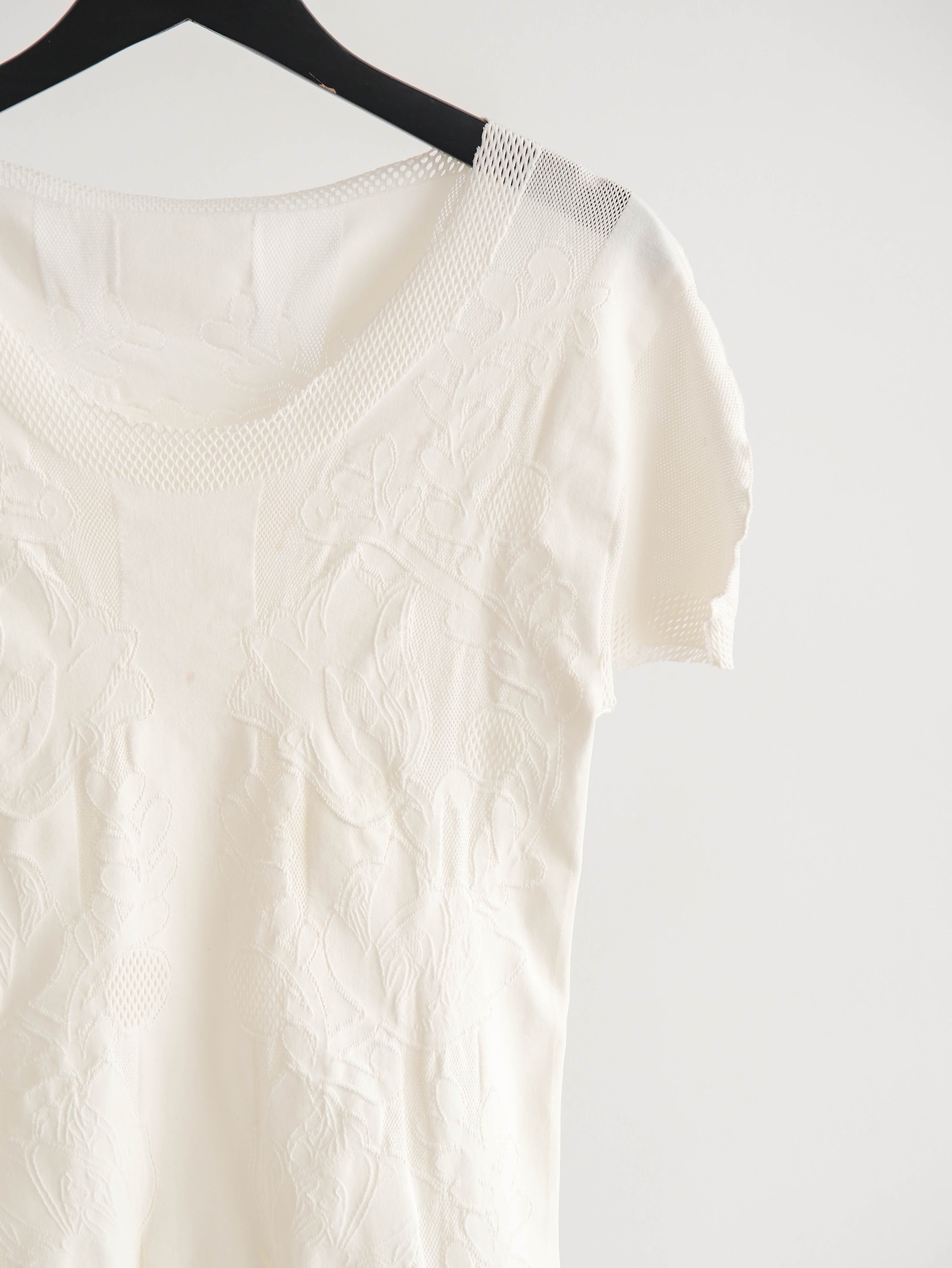 HIROKO KOSHINO LACE WHITE TRICO/ FLORAL T-SHIRT