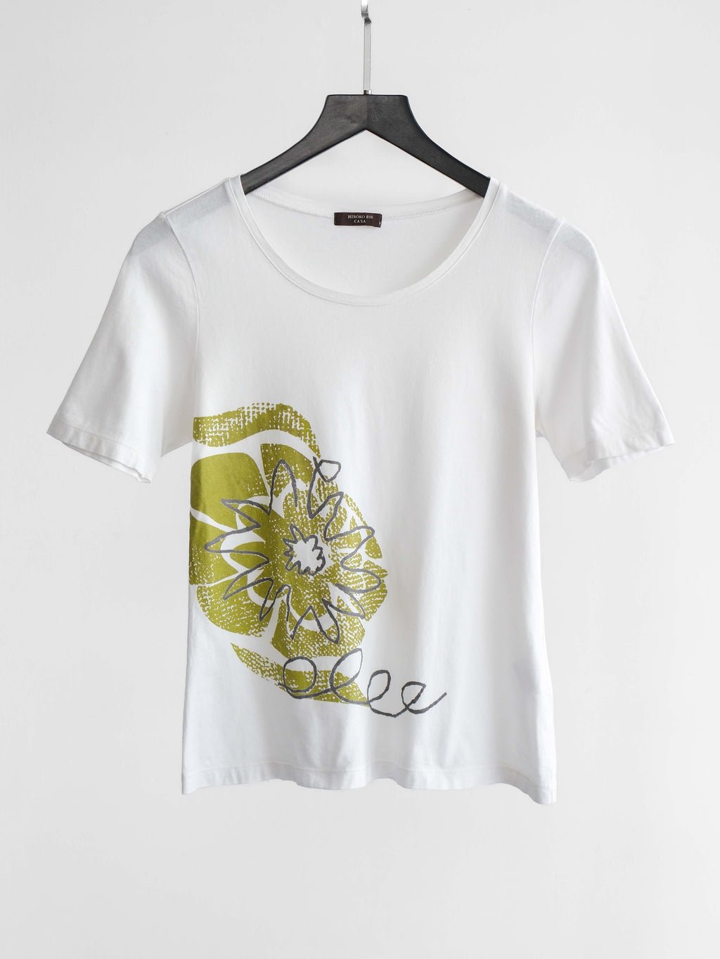 HIROKO KOSHINO WHITE HIROKO BIS CASA/ FLORAL T-SHIRT