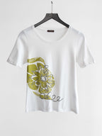 HIROKO KOSHINO WHITE HIROKO BIS CASA/ FLORAL T-SHIRT