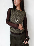 1990s FENDI BROWN MONOGRAM TANK TOP