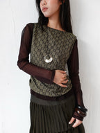 1990s FENDI BROWN MONOGRAM TANK TOP