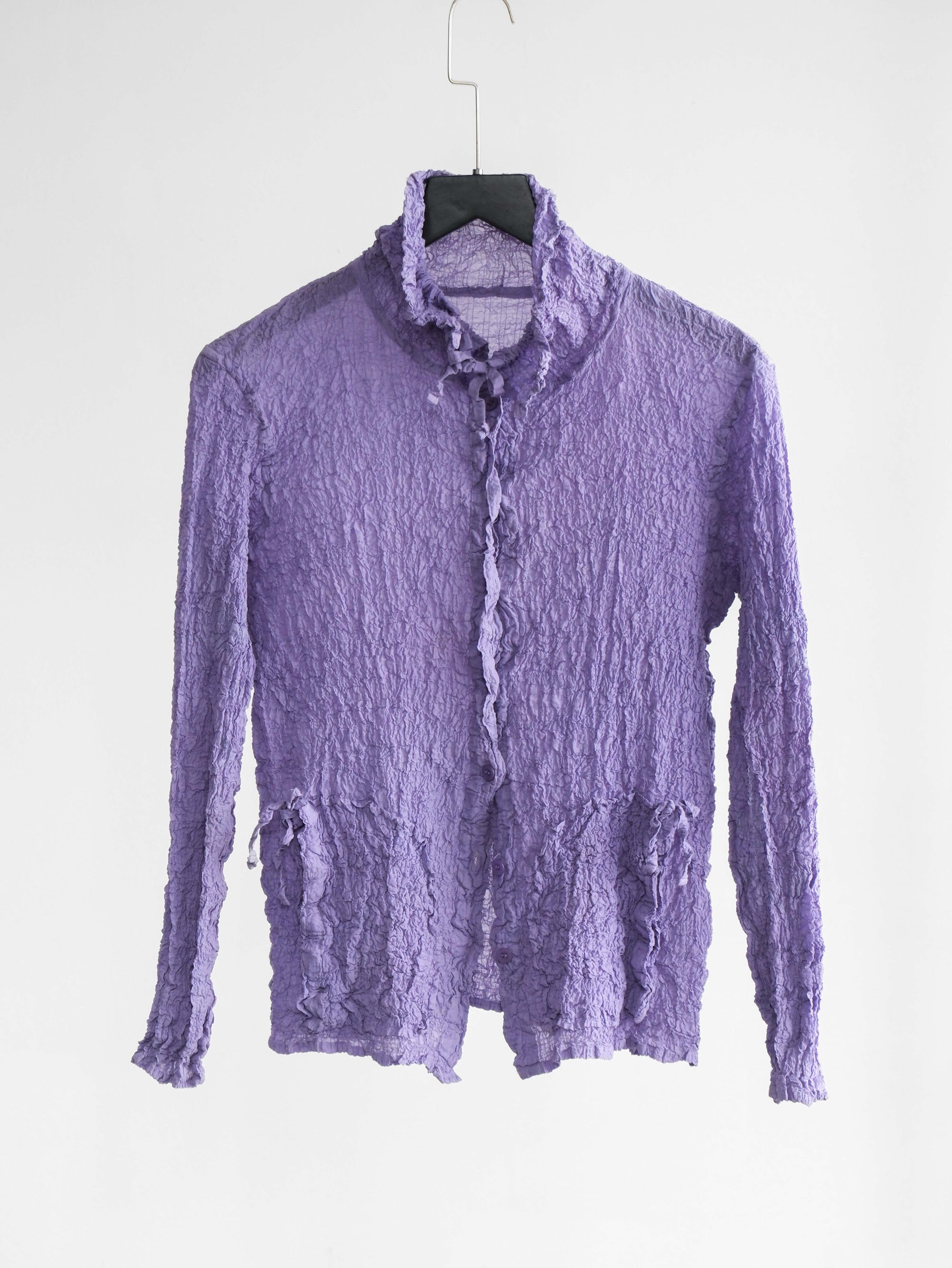 ISSEY MIYAKE CRUSHED PLEATS PURPLE ME LS SHIRT