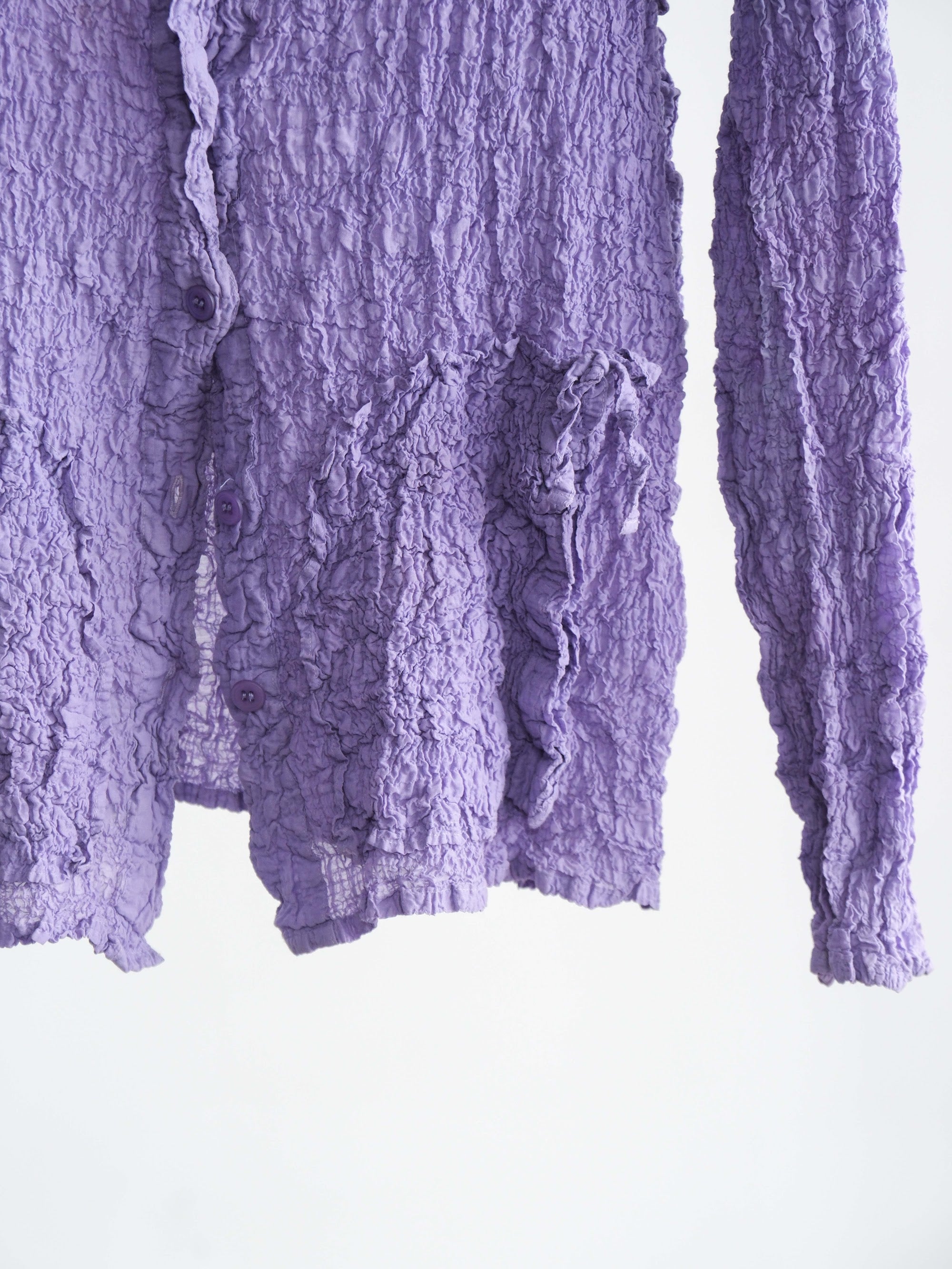 ISSEY MIYAKE CRUSHED PLEATS PURPLE ME LS SHIRT