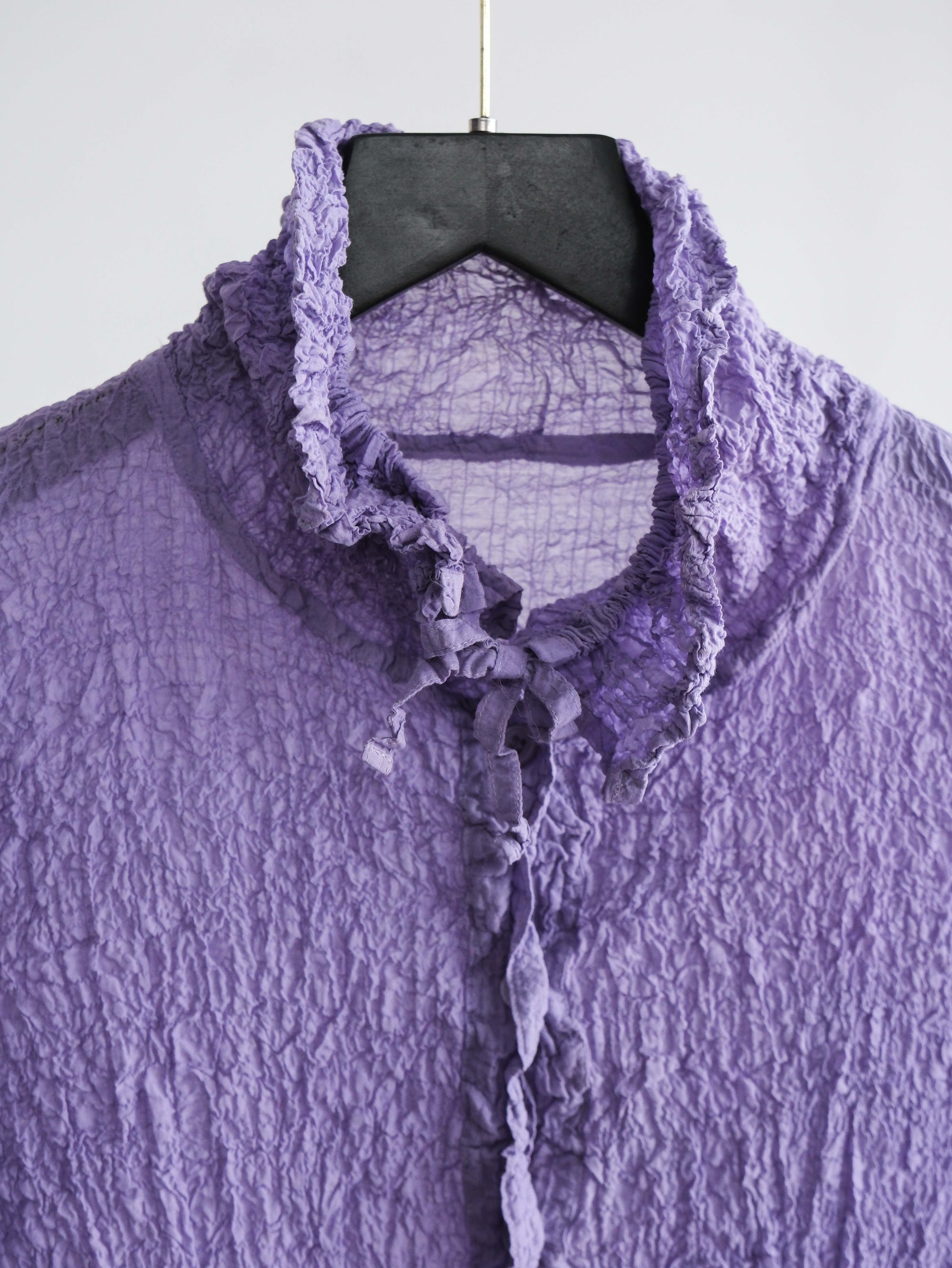 ISSEY MIYAKE CRUSHED PLEATS PURPLE ME LS SHIRT