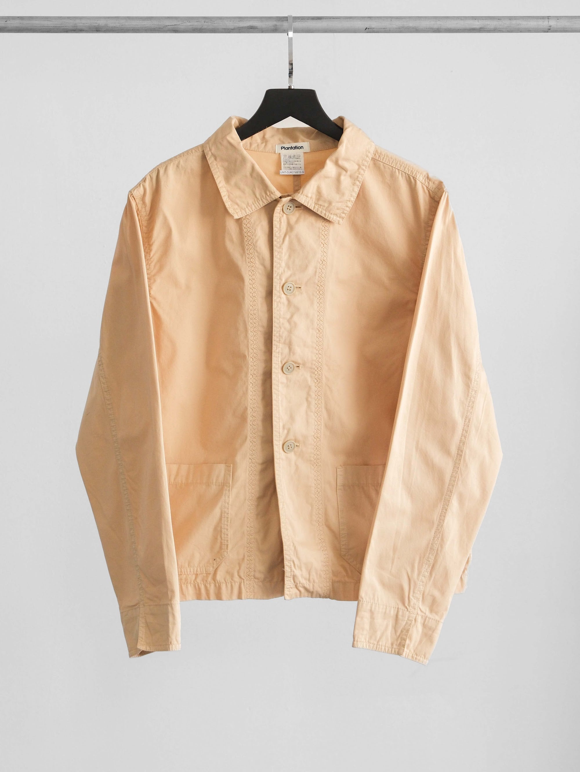 ISSEY MIYAKE EMBROIDERED BEIGE "PLANTATION" SHIRT JACKET