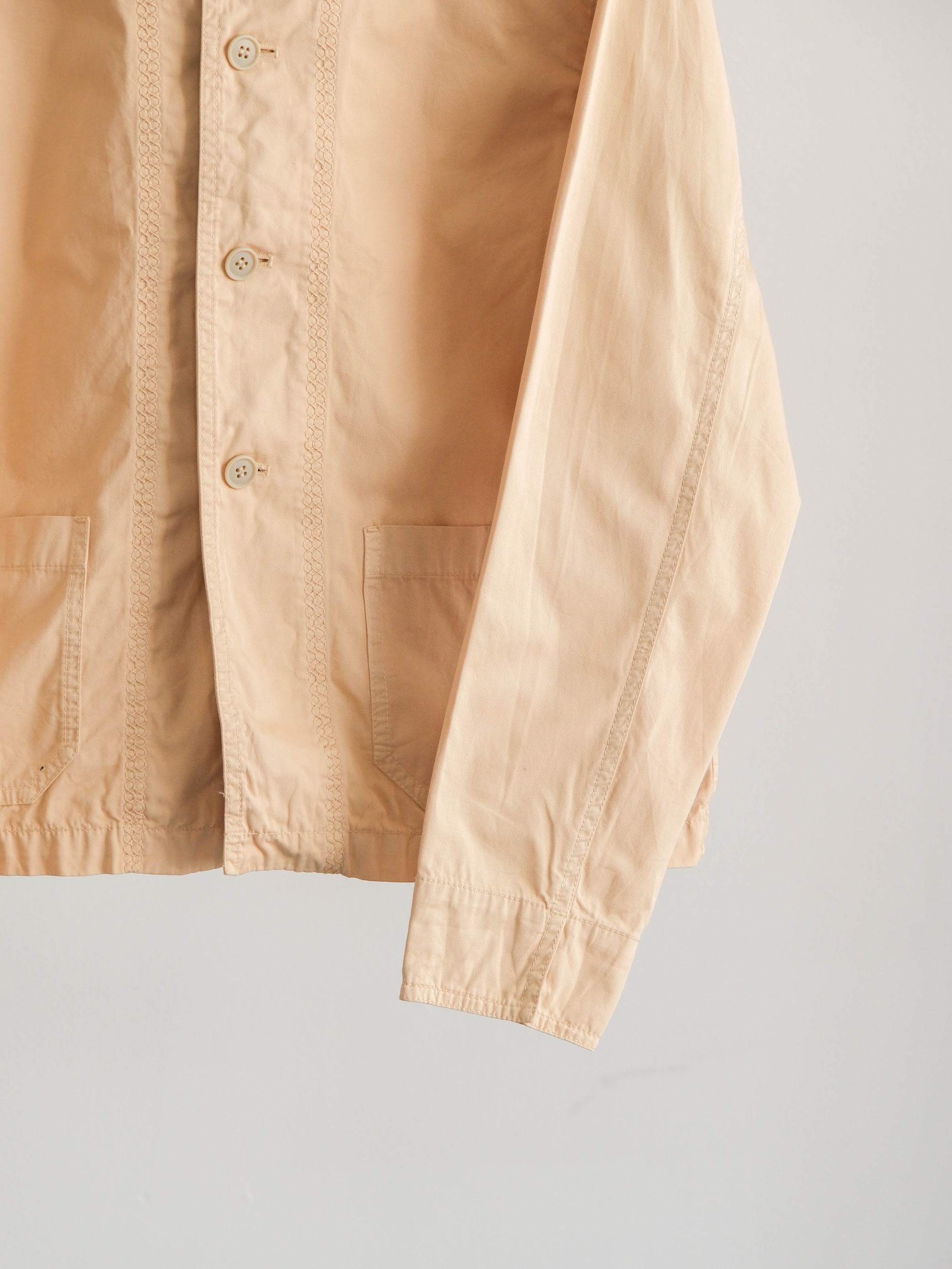 ISSEY MIYAKE EMBROIDERED BEIGE "PLANTATION" SHIRT JACKET