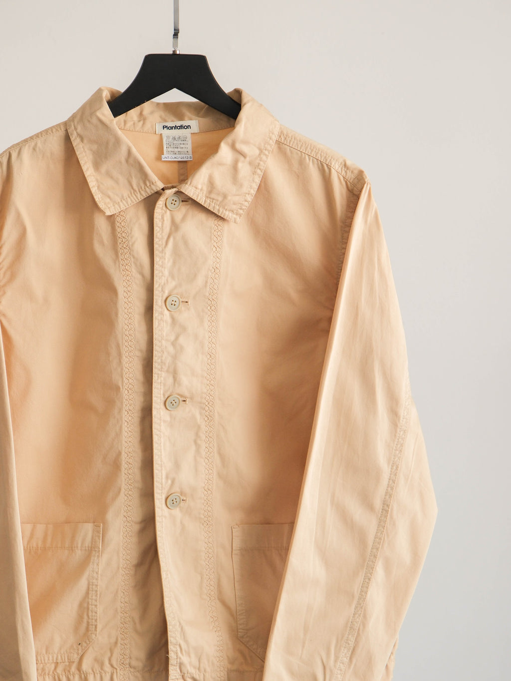 ISSEY MIYAKE EMBROIDERED BEIGE "PLANTATION" SHIRT JACKET
