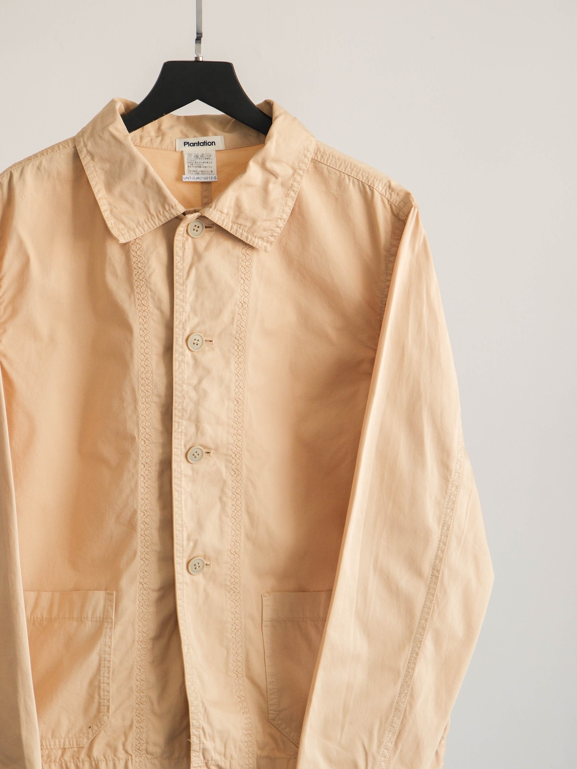 ISSEY MIYAKE EMBROIDERED BEIGE "PLANTATION" SHIRT JACKET