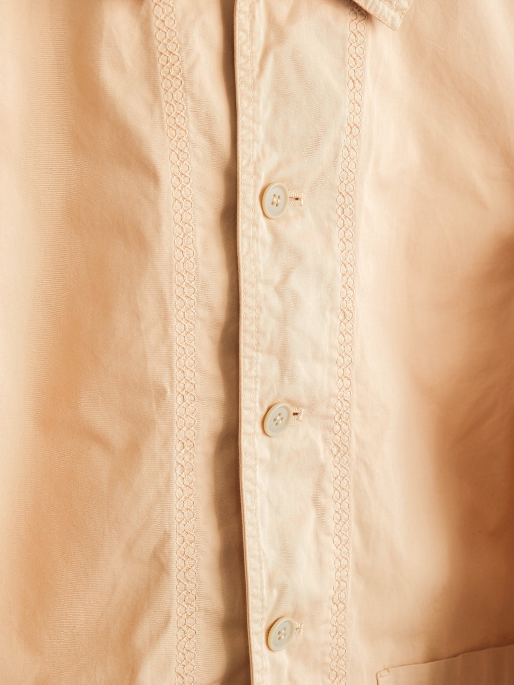 ISSEY MIYAKE EMBROIDERED BEIGE "PLANTATION" SHIRT JACKET