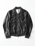 JEAN PAUL GAULTIER BLACK LEATHER BOMBER JACKET