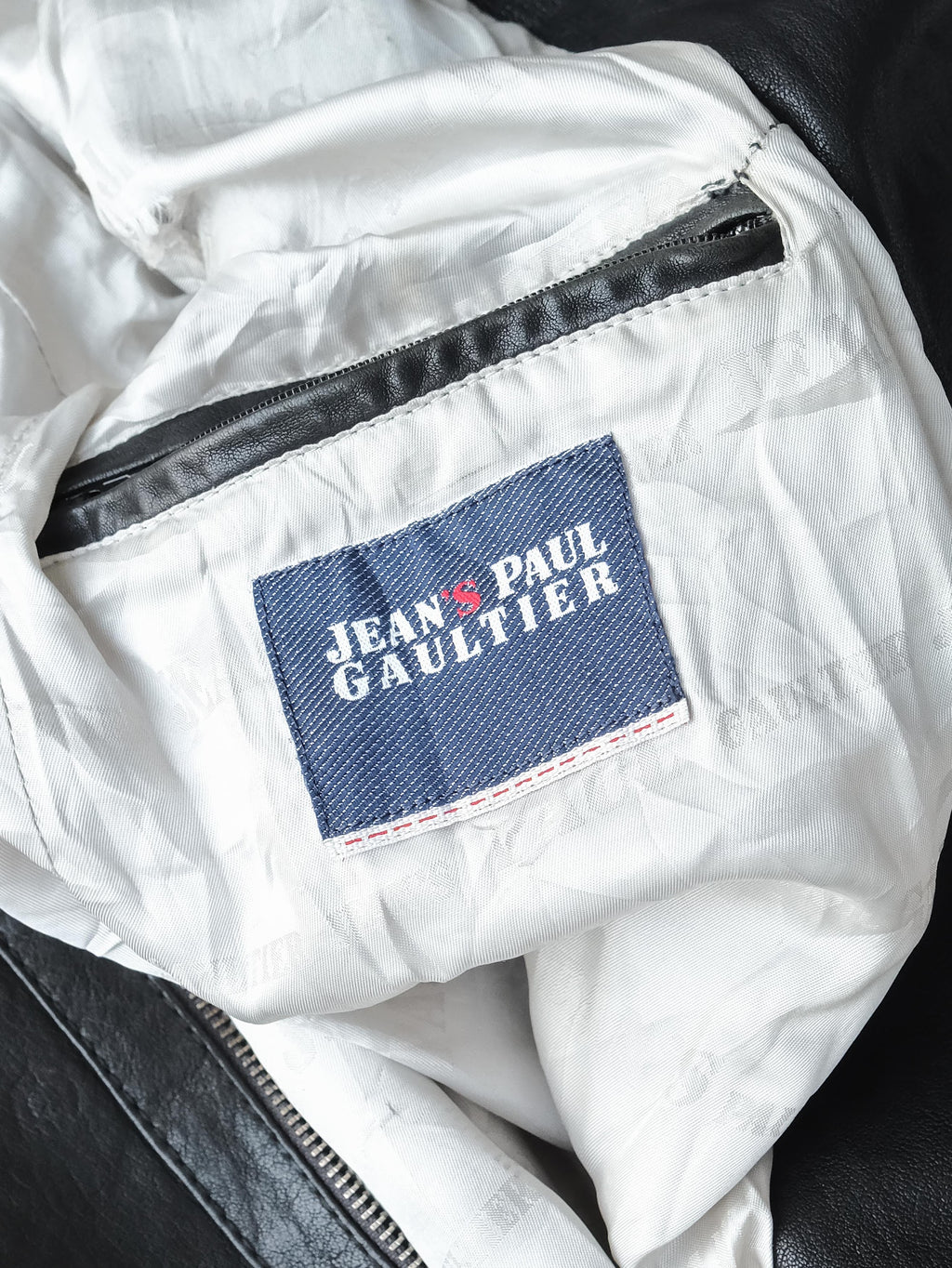 JEAN PAUL GAULTIER BLACK LEATHER BOMBER JACKET