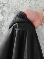 JEAN PAUL GAULTIER BLACK LEATHER BOMBER JACKET