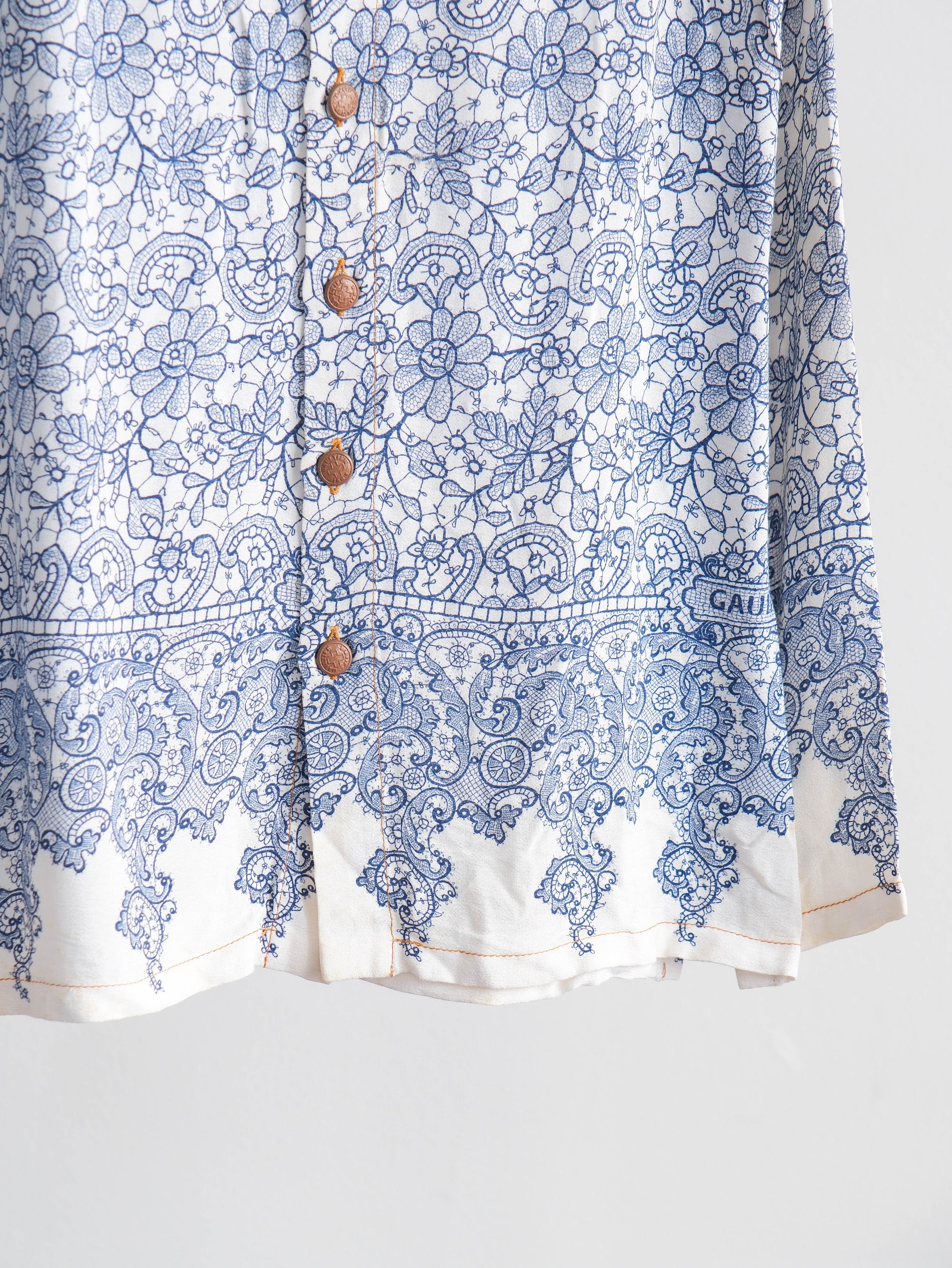 JEAN PAUL GAULTIER FLORAL BLUE LS SHIRT