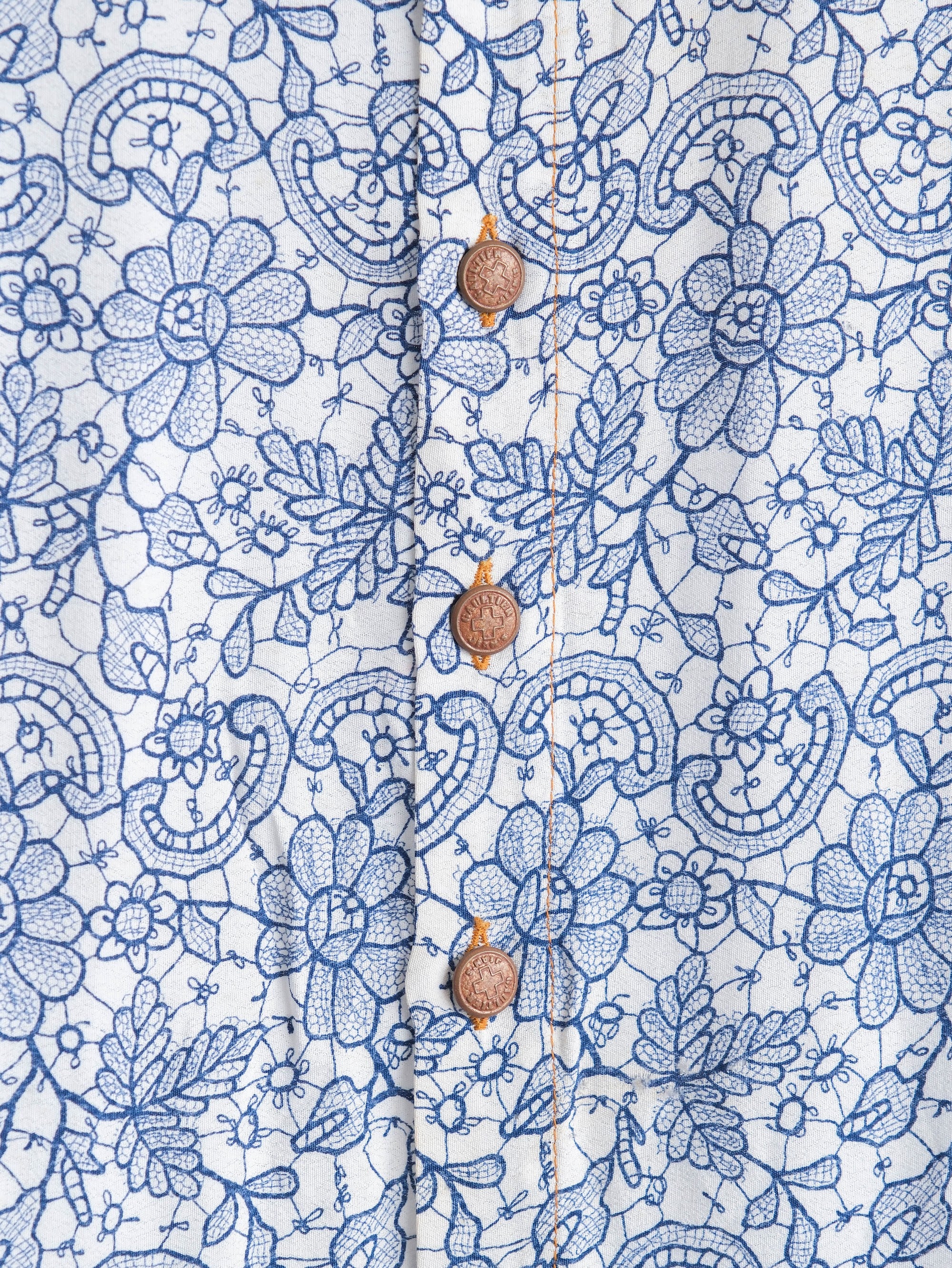 JEAN PAUL GAULTIER FLORAL BLUE LS SHIRT
