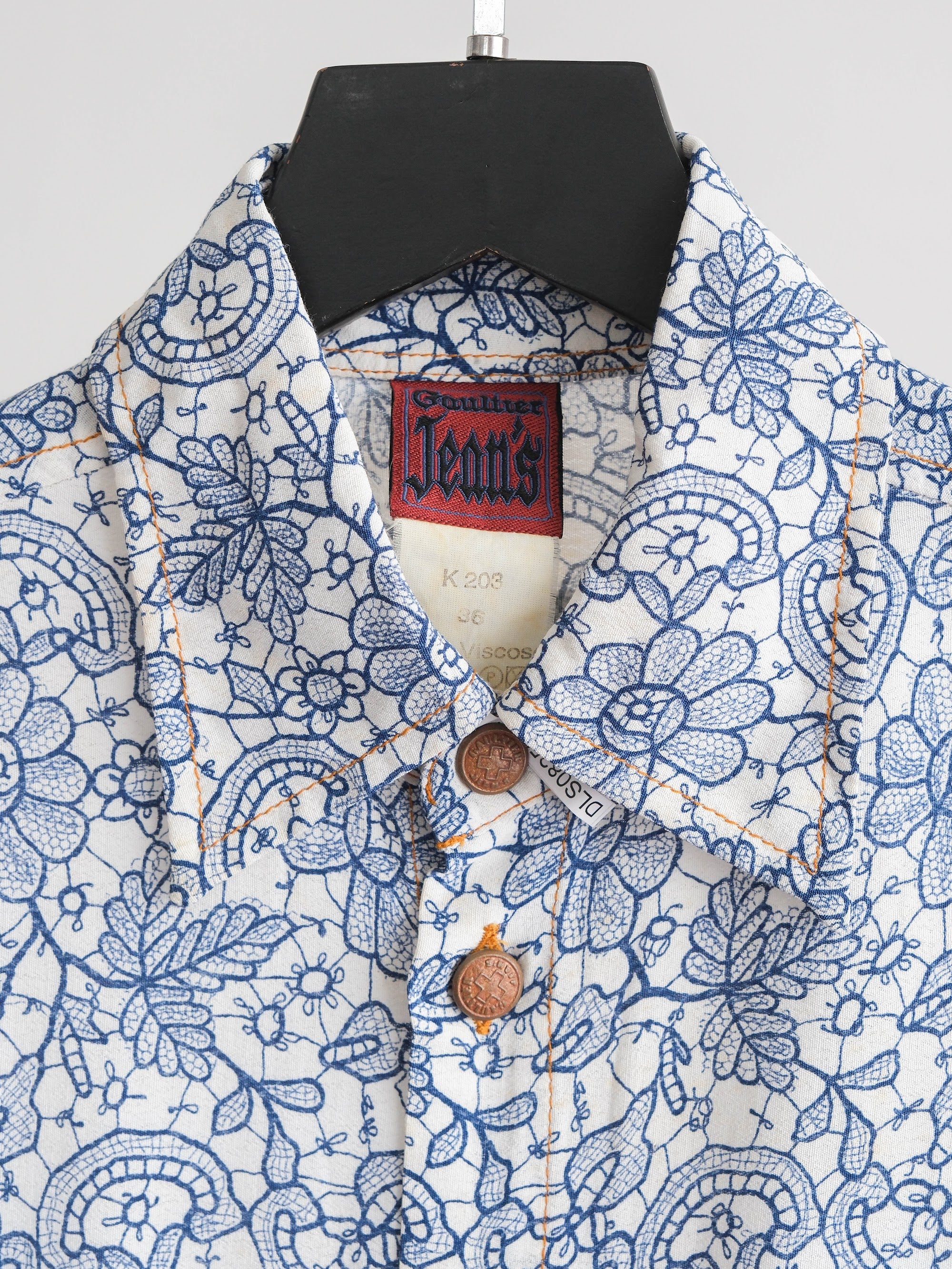 JEAN PAUL GAULTIER FLORAL BLUE LS SHIRT