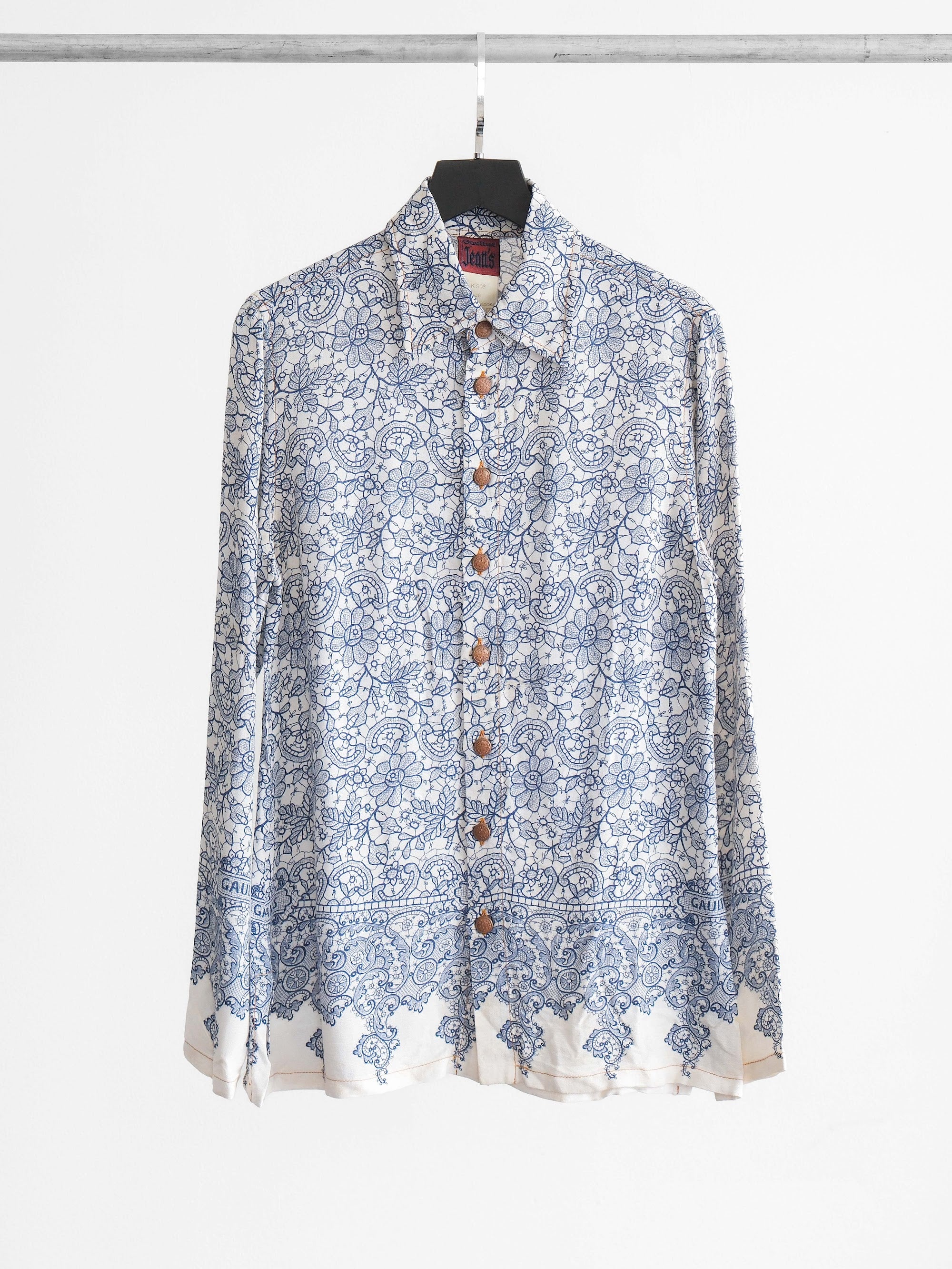 JEAN PAUL GAULTIER FLORAL BLUE LS SHIRT