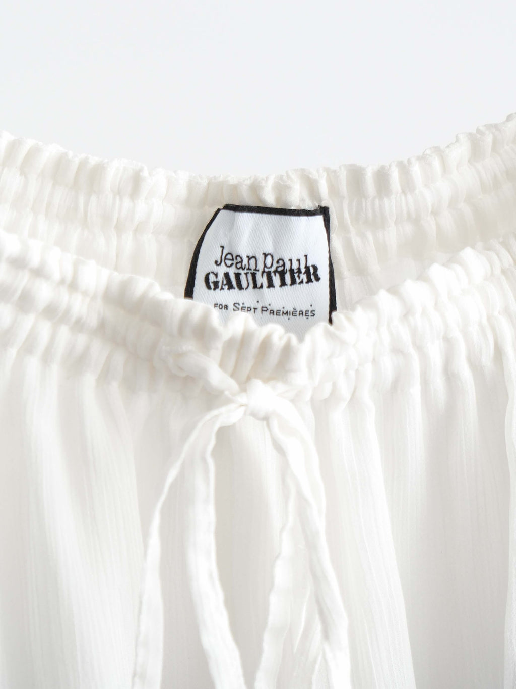 JEAN PAUL GAULTIER LACE WHITE POLYESTER/ BLUE LAYER LS T-SHIRT