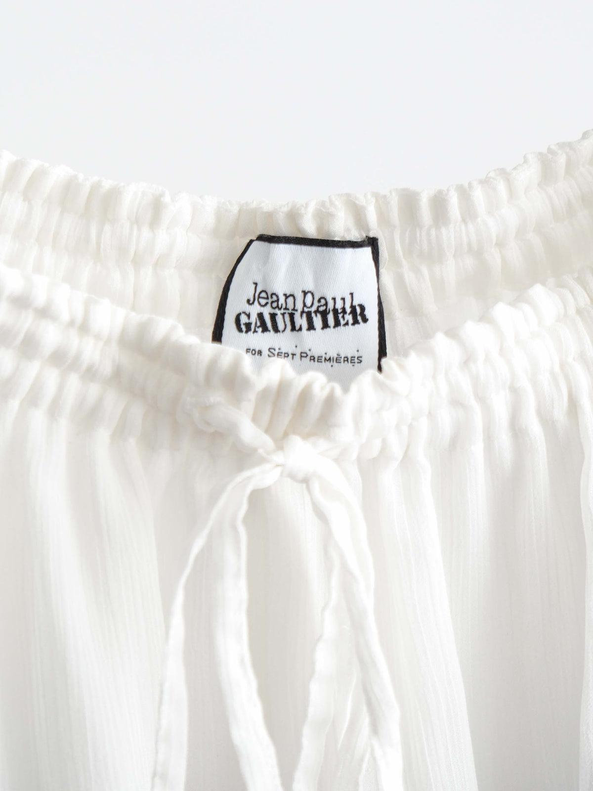 JEAN PAUL GAULTIER LACE WHITE POLYESTER/ BLUE LAYER LS T-SHIRT