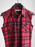 JOHNLAWRENCESULLIVAN PLAID / TARTAN RED SS SHIRT