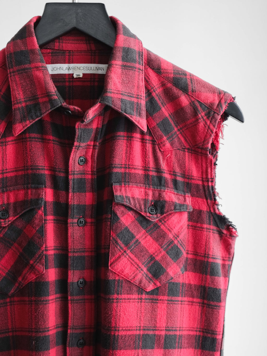 JOHNLAWRENCESULLIVAN PLAID / TARTAN RED SS SHIRT