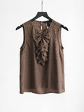 MARC JACOBS FLORAL BROWN " MARC " TANK TOP