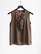 MARC JACOBS FLORAL BROWN " MARC " TANK TOP