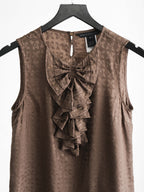 MARC JACOBS FLORAL BROWN " MARC " TANK TOP