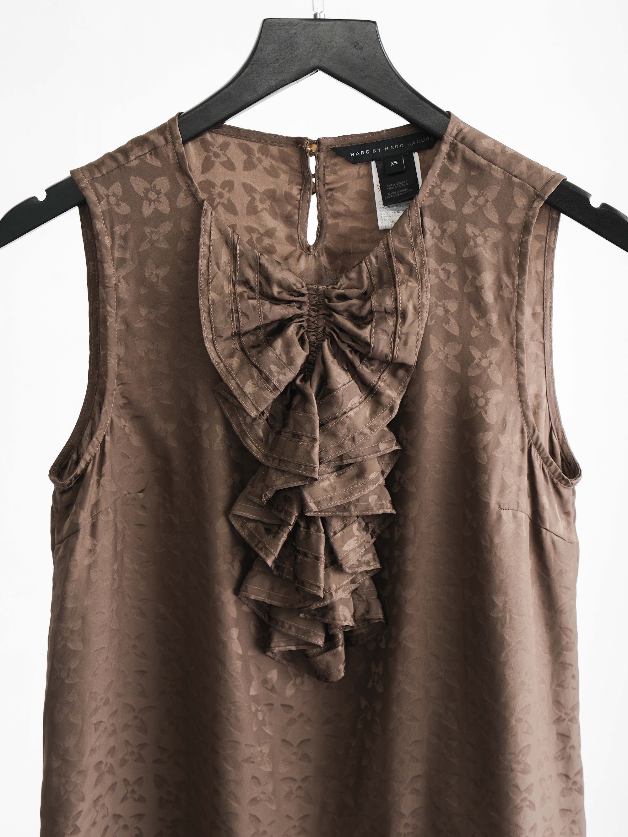 MARC JACOBS FLORAL BROWN " MARC " TANK TOP