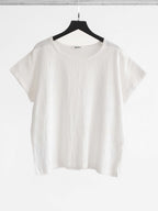PLANTATION CRUSHED PLEATS WHITE T-SHIRT