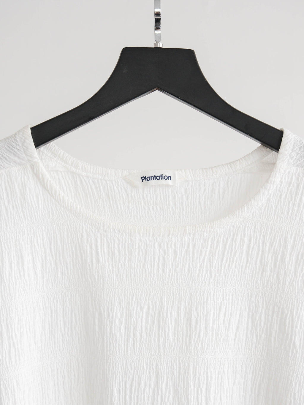 PLANTATION CRUSHED PLEATS WHITE T-SHIRT