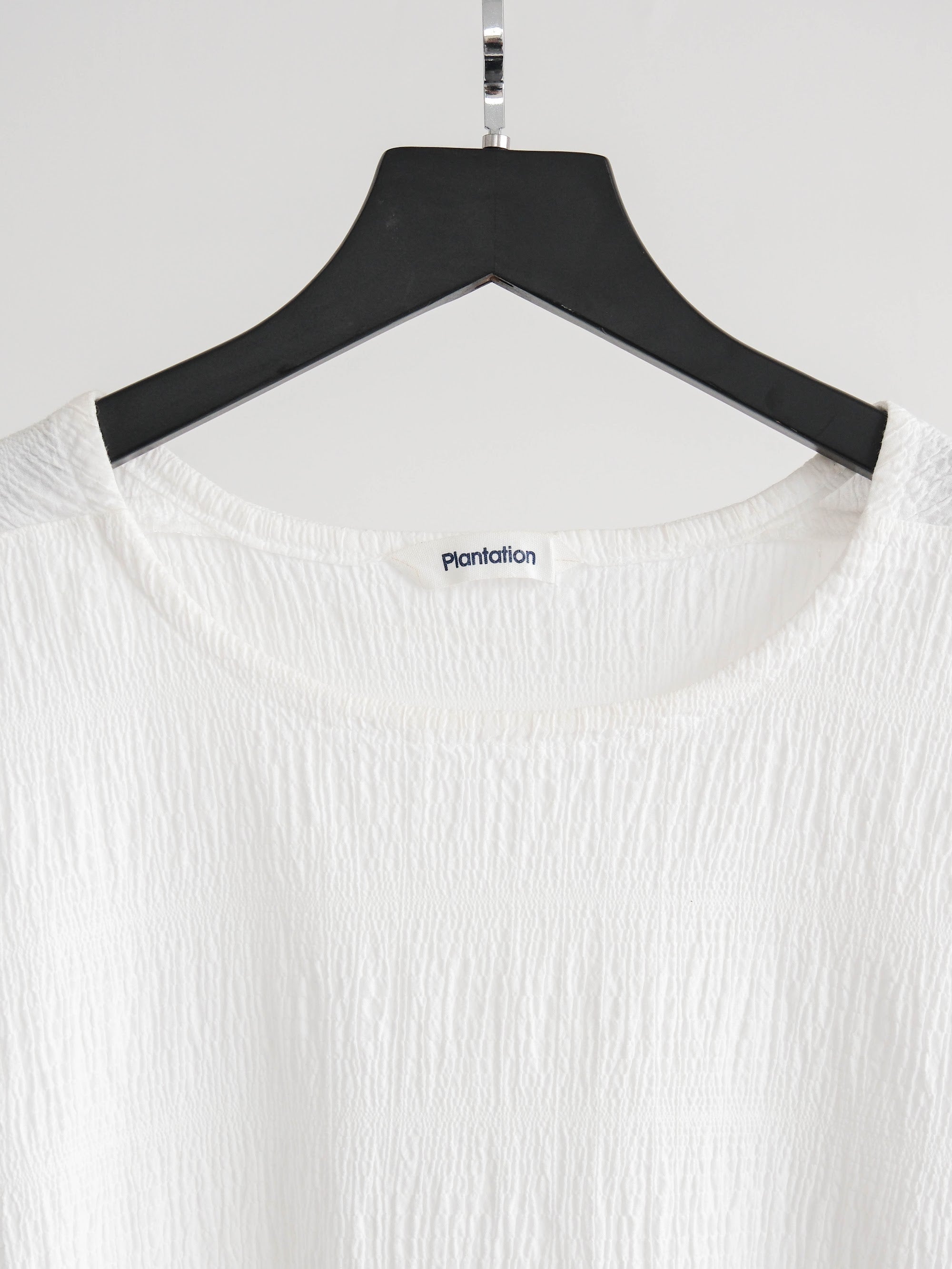 PLANTATION CRUSHED PLEATS WHITE T-SHIRT
