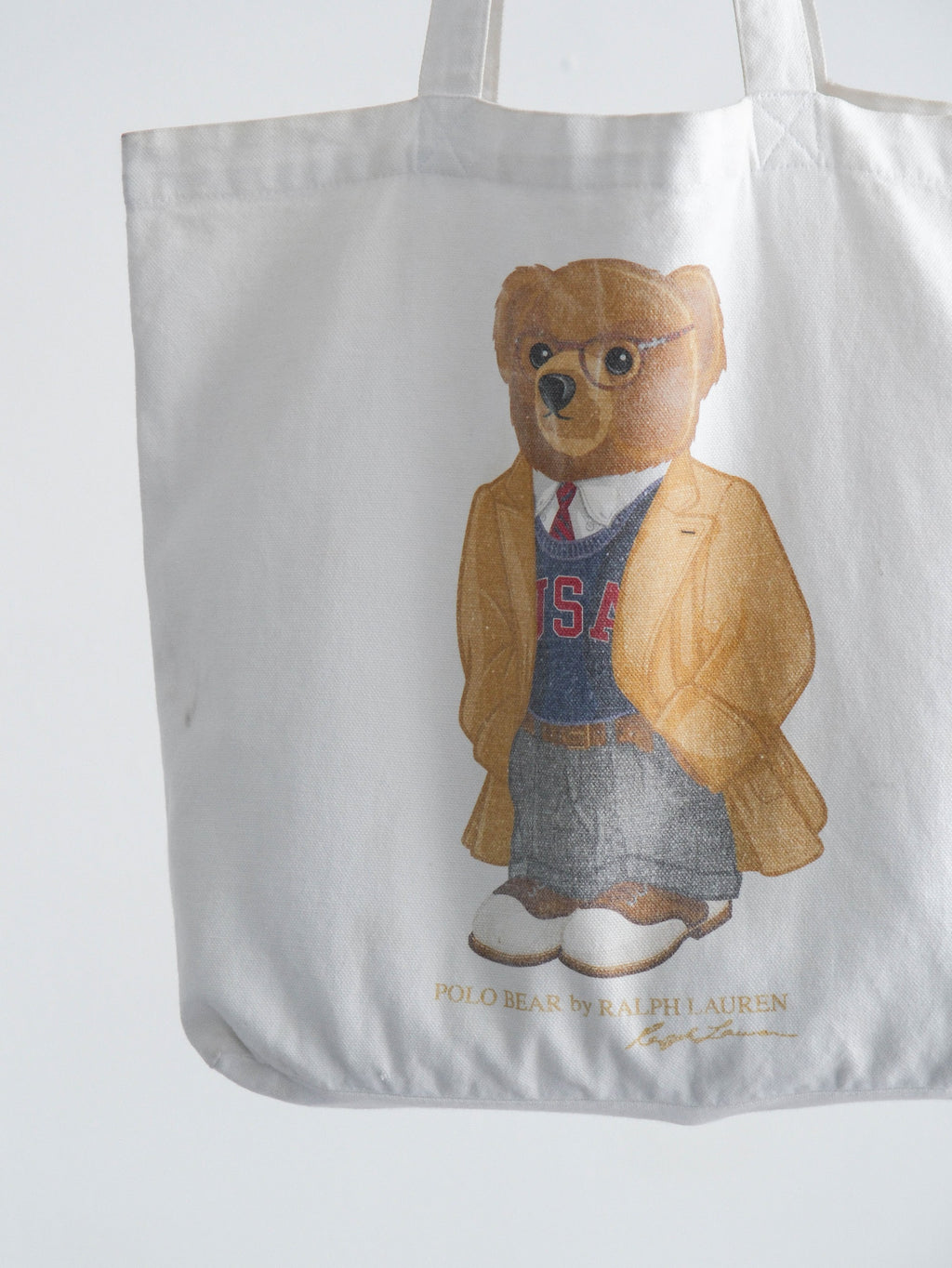 RALPH LAUREN CREAM POLO BEAR BAG