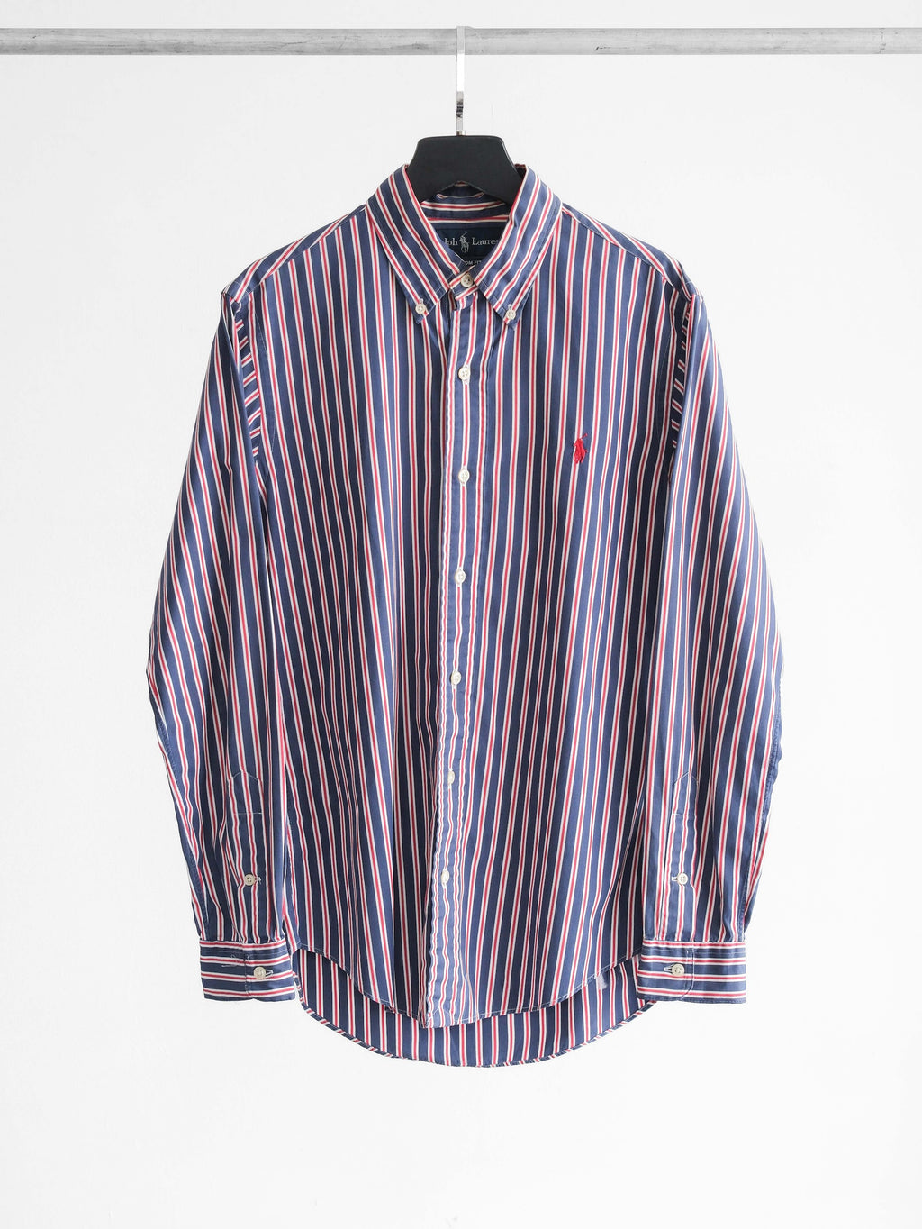RALPH LAUREN STRIPES NAVY WHITE/RED LS SHIRT
