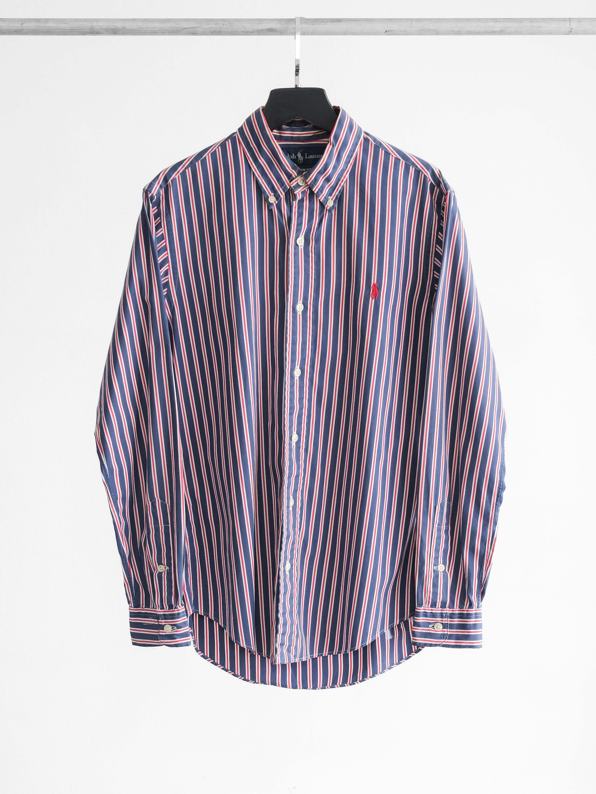 RALPH LAUREN STRIPES NAVY WHITE/RED LS SHIRT