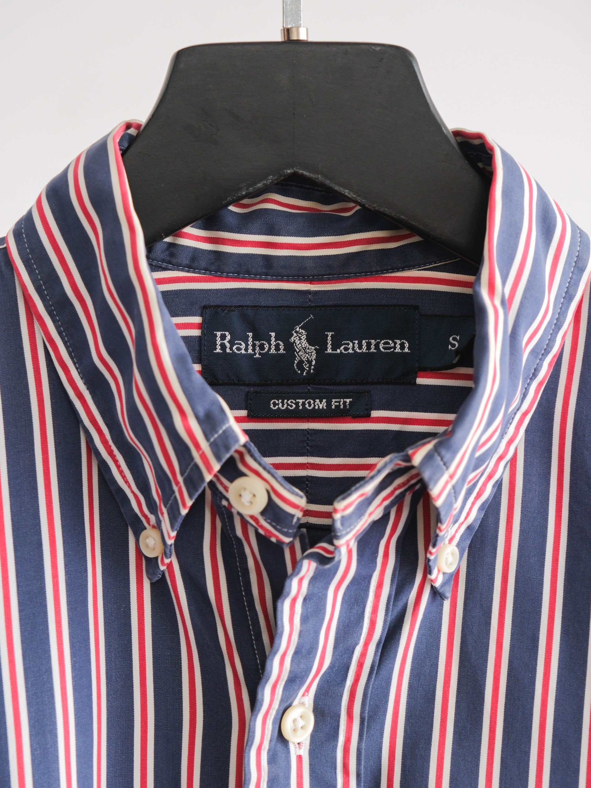 RALPH LAUREN STRIPES NAVY WHITE/RED LS SHIRT