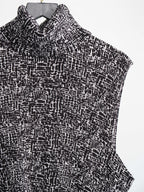 SPECCHIO CRUSHED PLEATS BLACK ZEBRA/ HIGH NECK TANK TOP