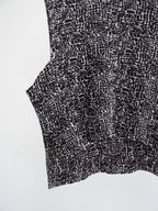 SPECCHIO CRUSHED PLEATS BLACK ZEBRA/ HIGH NECK TANK TOP
