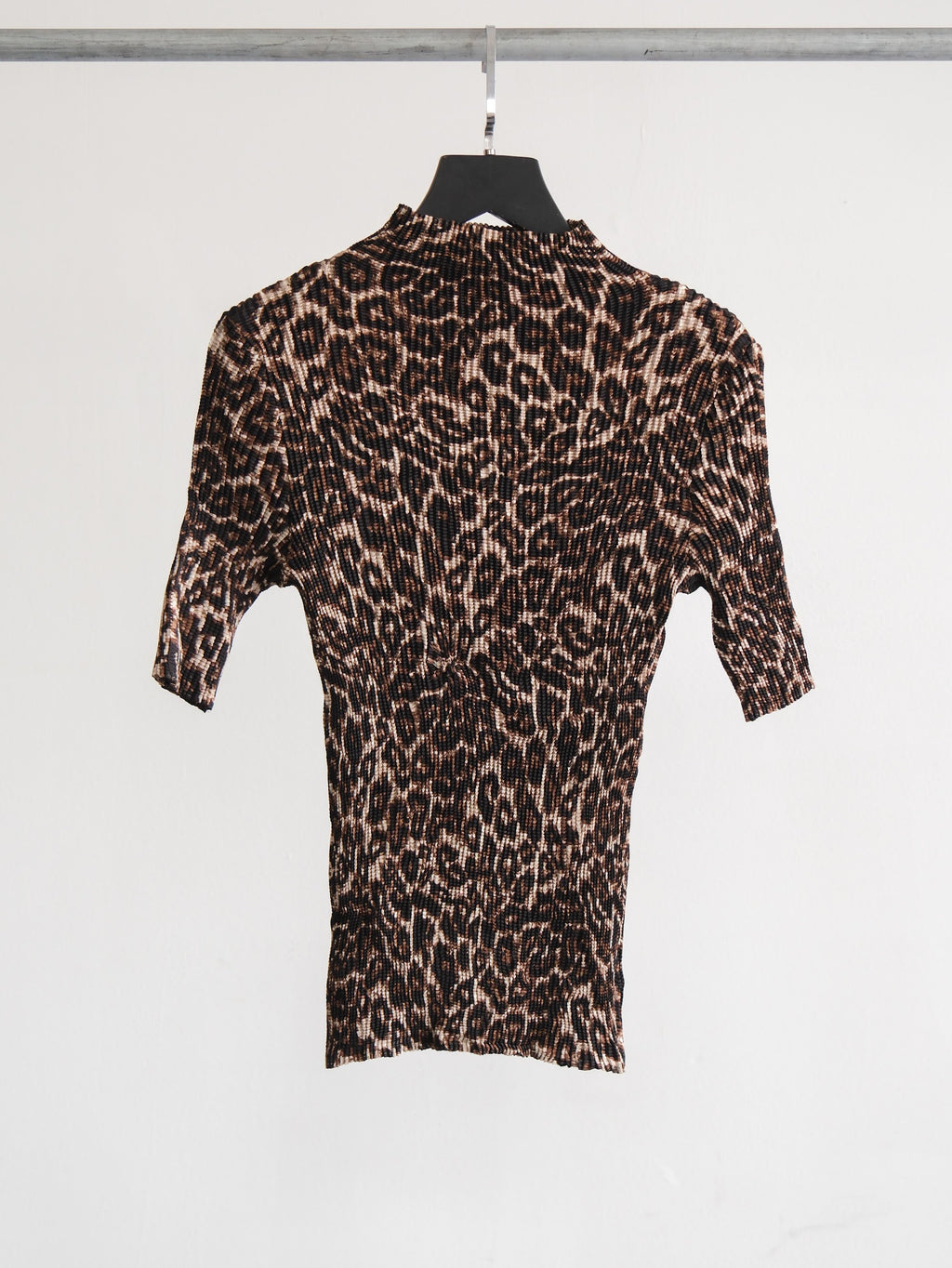 SPECCHIO PLEATS BROWN LEOPARD T-SHIRT