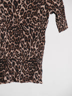SPECCHIO PLEATS BROWN LEOPARD T-SHIRT