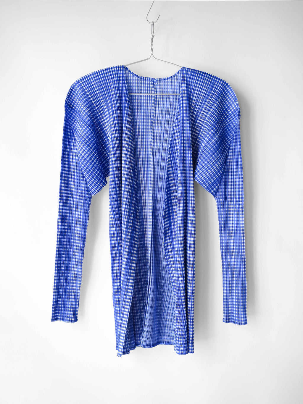 SS1996 ISSEY MIYAKE PLEATSPLEASE PLEATED BLUE CHECKERD LS SHIRT