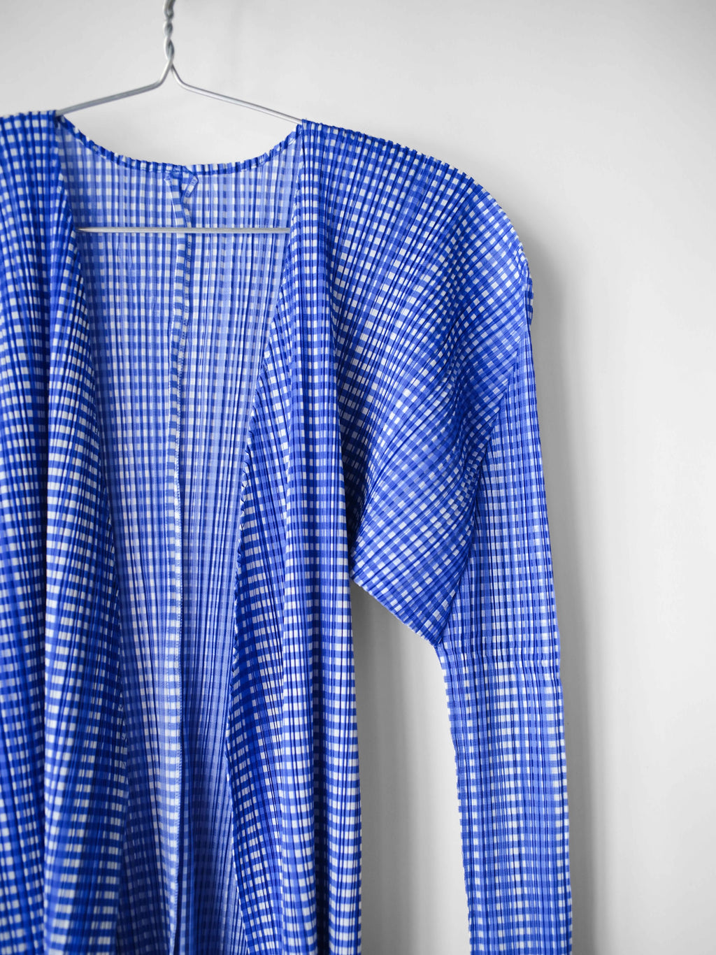 SS1996 ISSEY MIYAKE PLEATSPLEASE PLEATED BLUE CHECKERD LS SHIRT