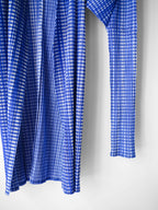 SS1996 ISSEY MIYAKE PLEATSPLEASE PLEATED BLUE CHECKERD LS SHIRT