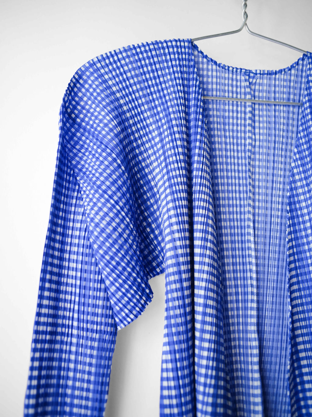 SS1996 ISSEY MIYAKE PLEATSPLEASE PLEATED BLUE CHECKERD LS SHIRT