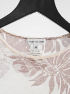 SS1998 DRIES VAN NOTEN LACE BEIGE FLORAL SHEER TOP T-SHIRT