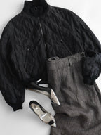 SS1999 YOHJI YAMAMOTO PLAID / TARTAN BLACK /WHITE Y'S REVERSIBLE JACKET